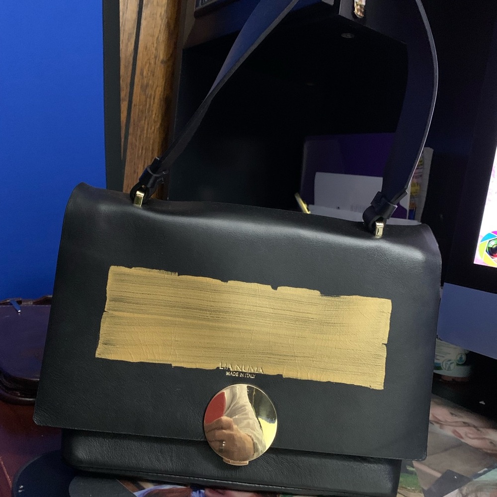 Chic Black and Gold Shoulder Bag